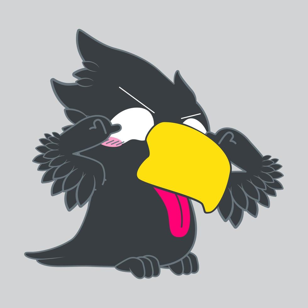 cute little crow vector illustration