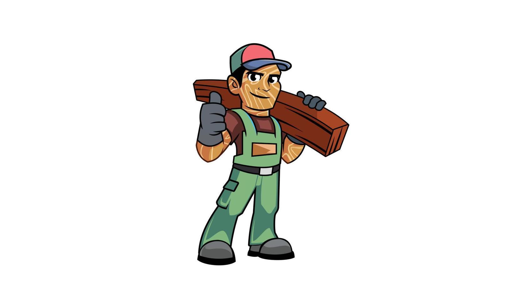 Carpenter Mascot Design vector