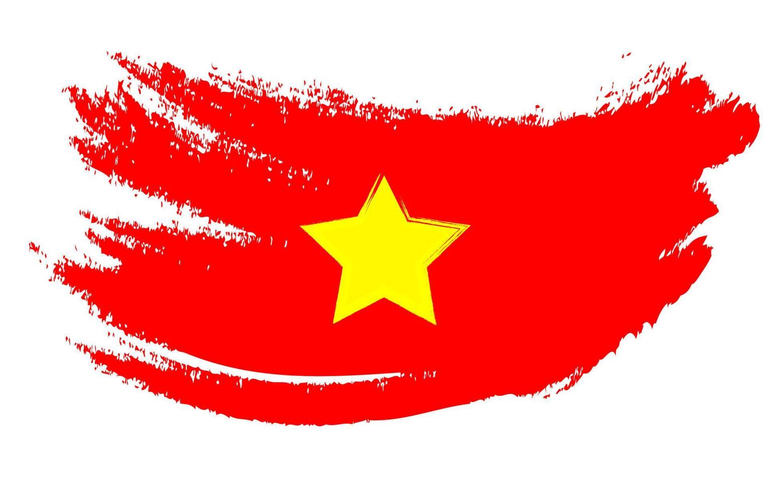 Vietnam flag in grunge brush style vector