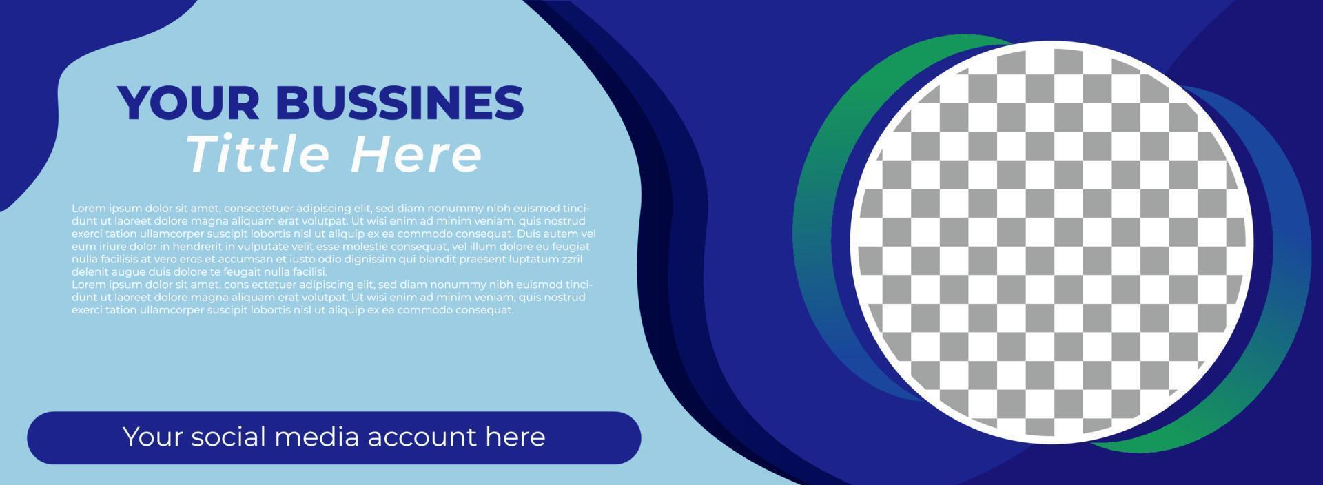 Banner template in blue color vector