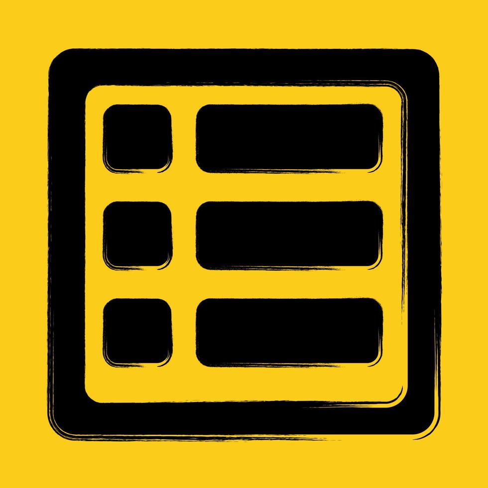 List vector icon with grunge stroke effect