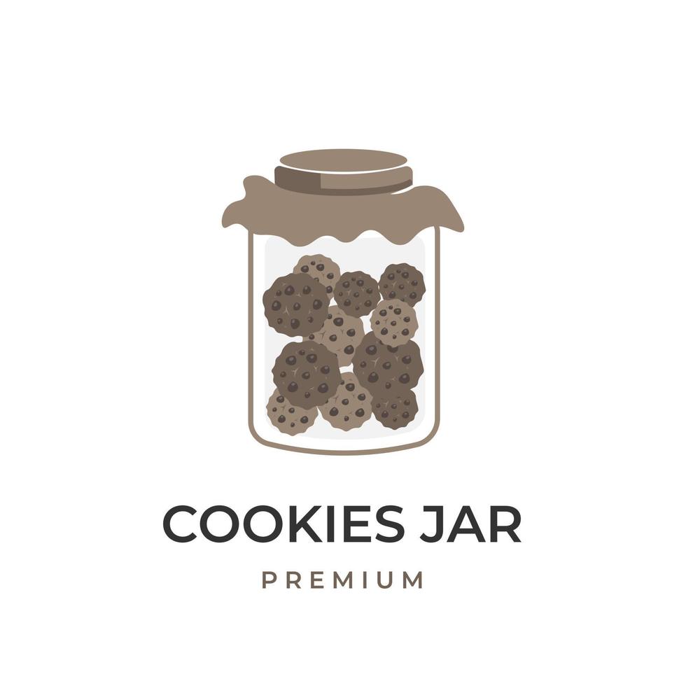 logotipo de ilustración vectorial de galletas en un frasco vector