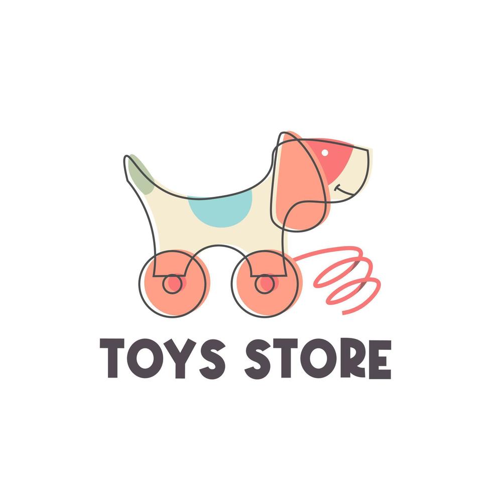 Wooden toy store vector illustration logo
