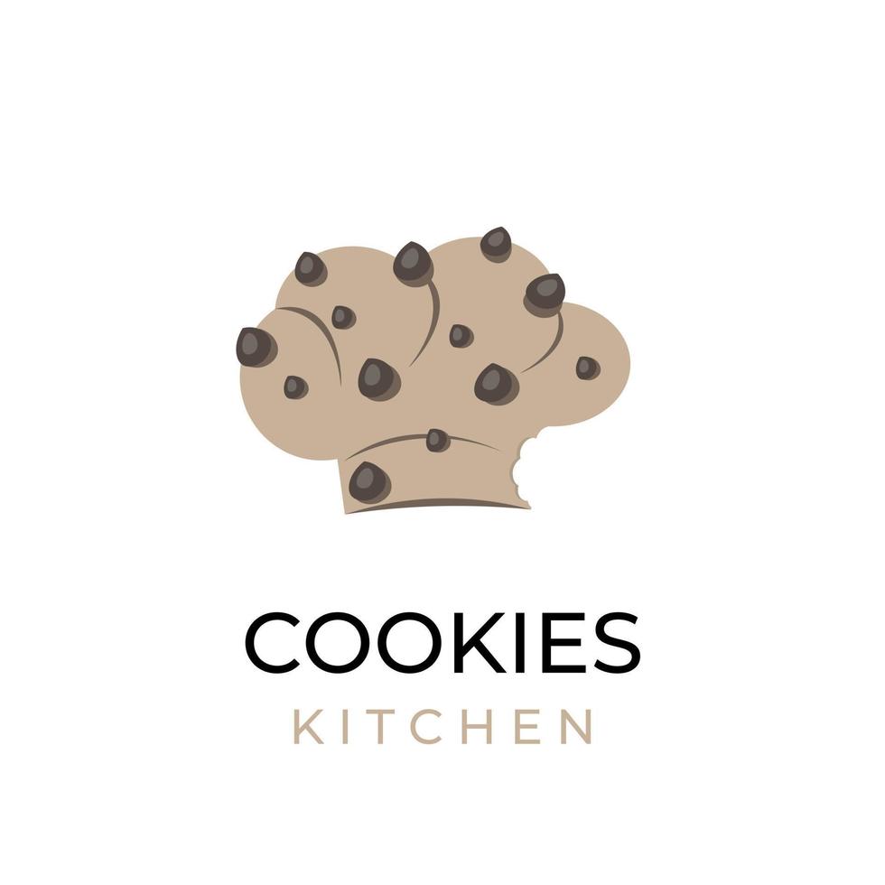 Chocolate chip cookies kitchen vector illustration logo