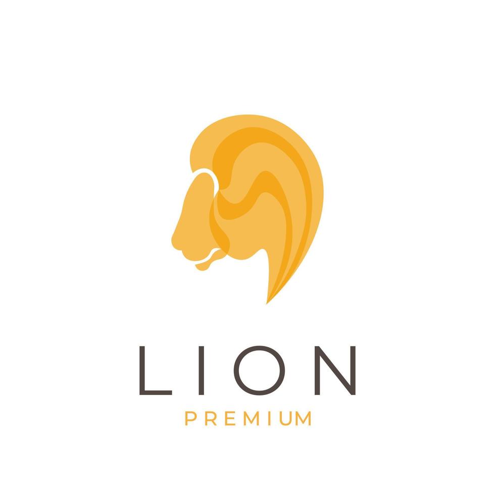 Yellow lion abstract vector illustration logo with overlapping colors