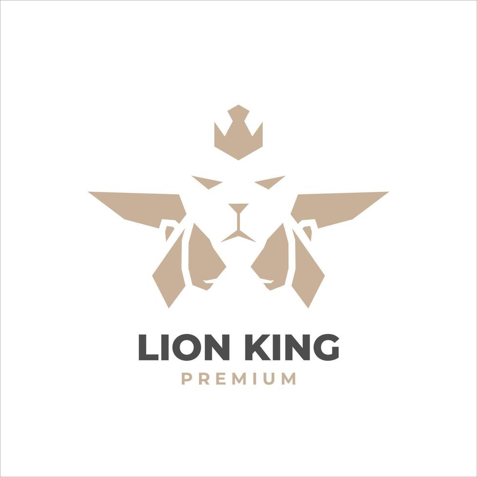 Three golden lion abstract vector illustration logo