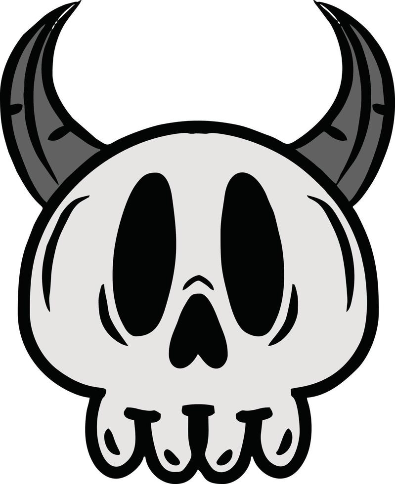 skull cartoon illustration vector