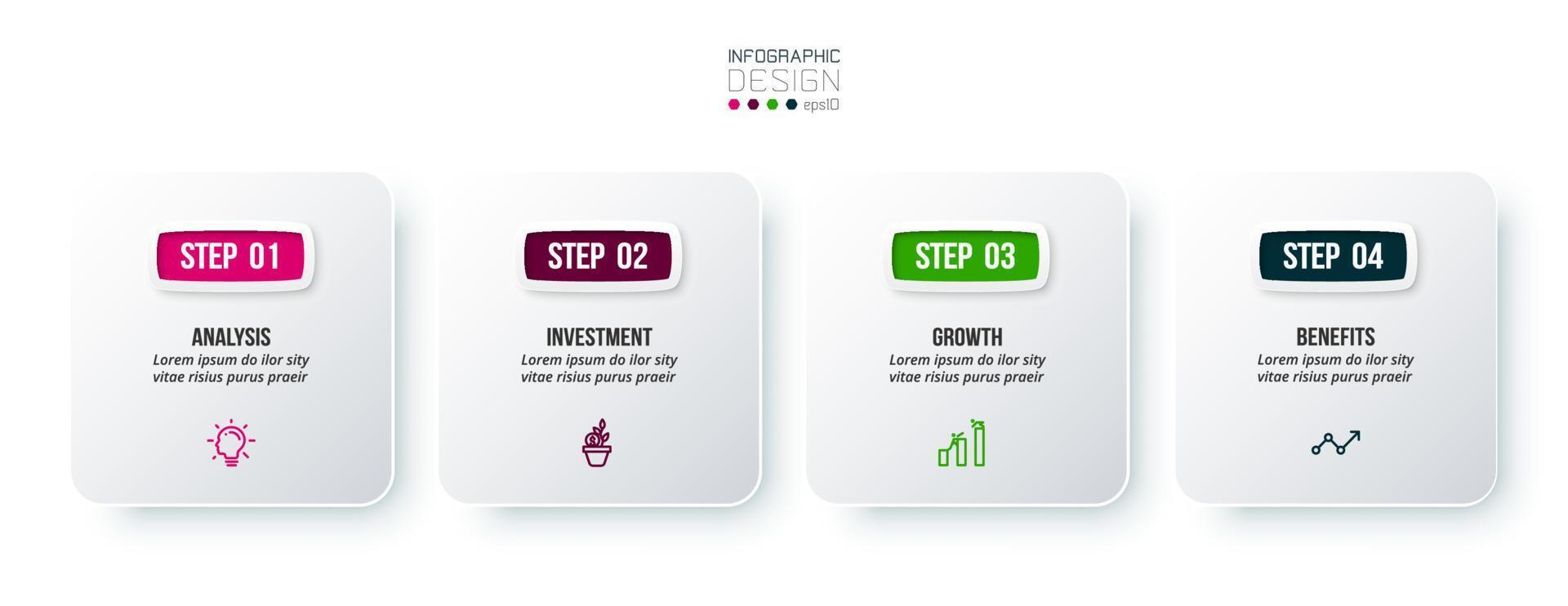 Infographic template business concept with step. vector