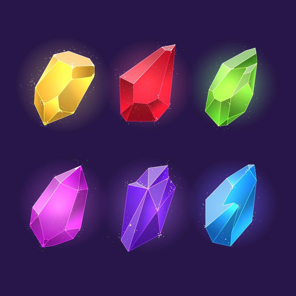 Colorful Gradient Gemstone Collection vector