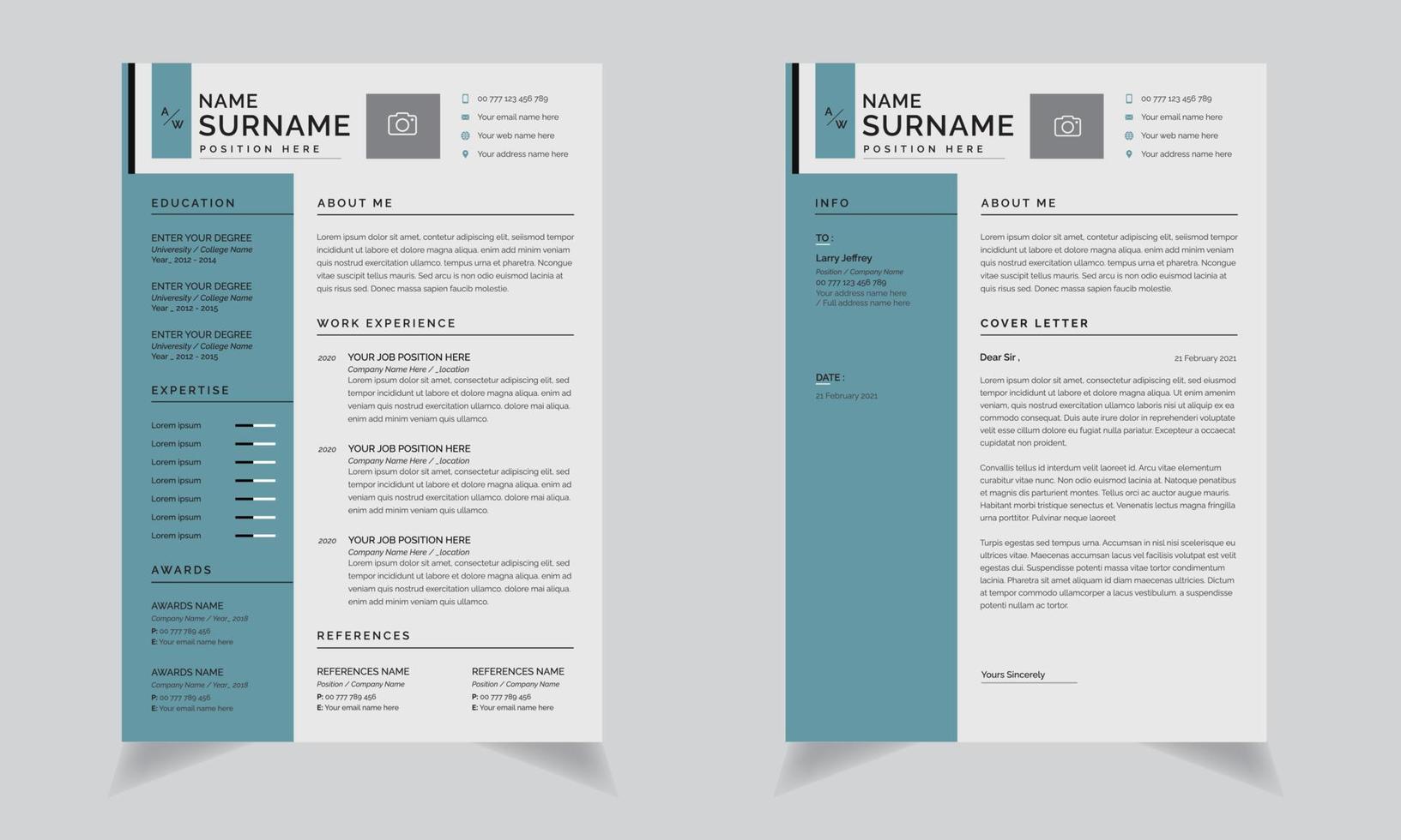 Minimal Resume Templates vector