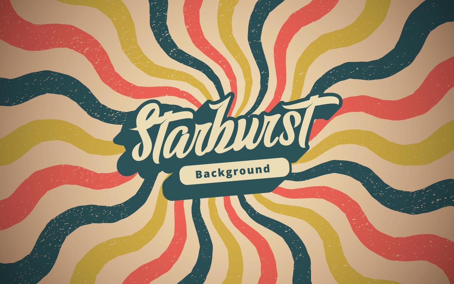 Retro starburst background with retro texture and text word starburst as an example vector