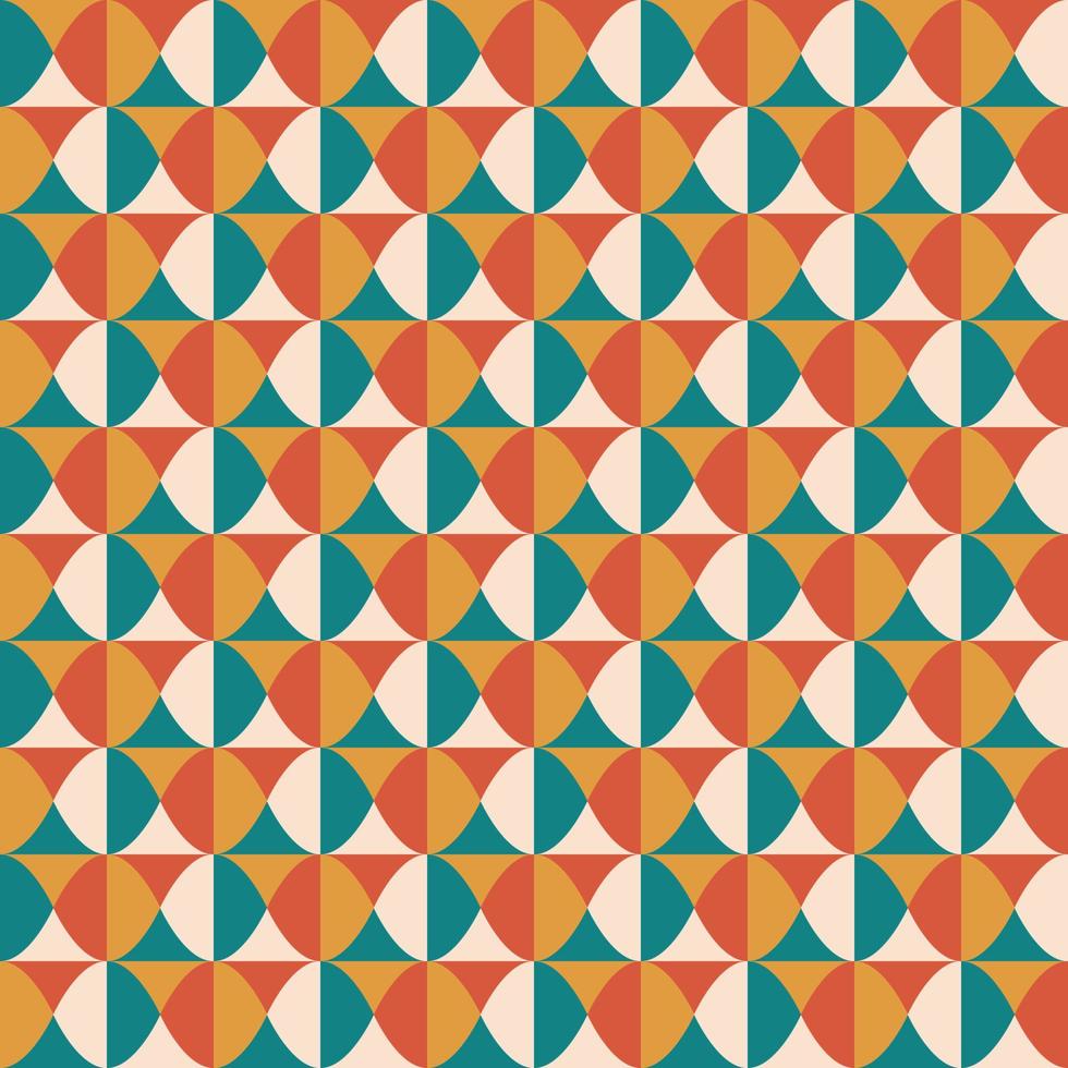 Simple geometric vintage seamless pattern design with swatches options color palette and pattern vector