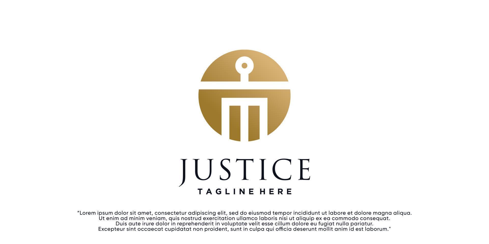 Justice law firm logo design template with creative concept Premium Vector