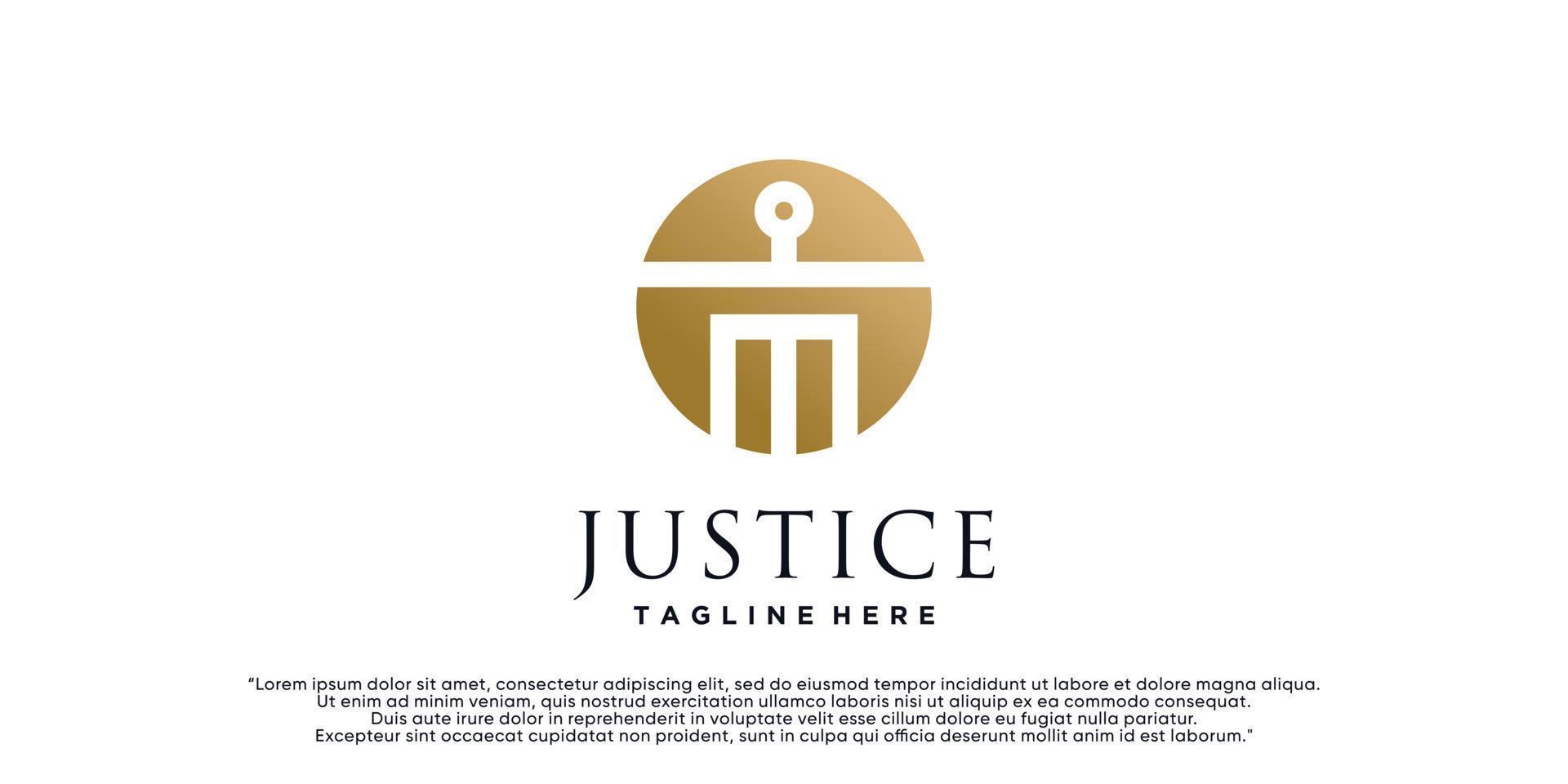 plantilla de diseño de logotipo de bufete de abogados de justicia con vector premium de concepto creativo