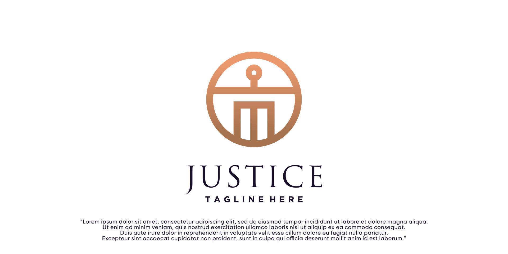 Justice law firm logo design template with creative concept Premium Vector