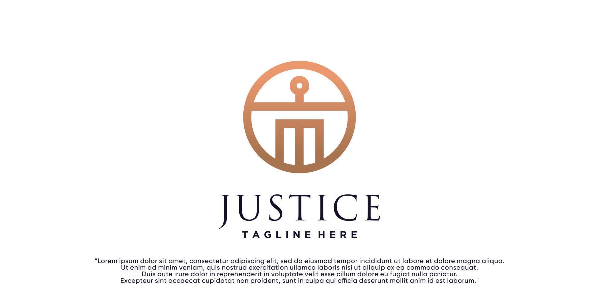 plantilla de diseño de logotipo de bufete de abogados de justicia con vector premium de concepto creativo