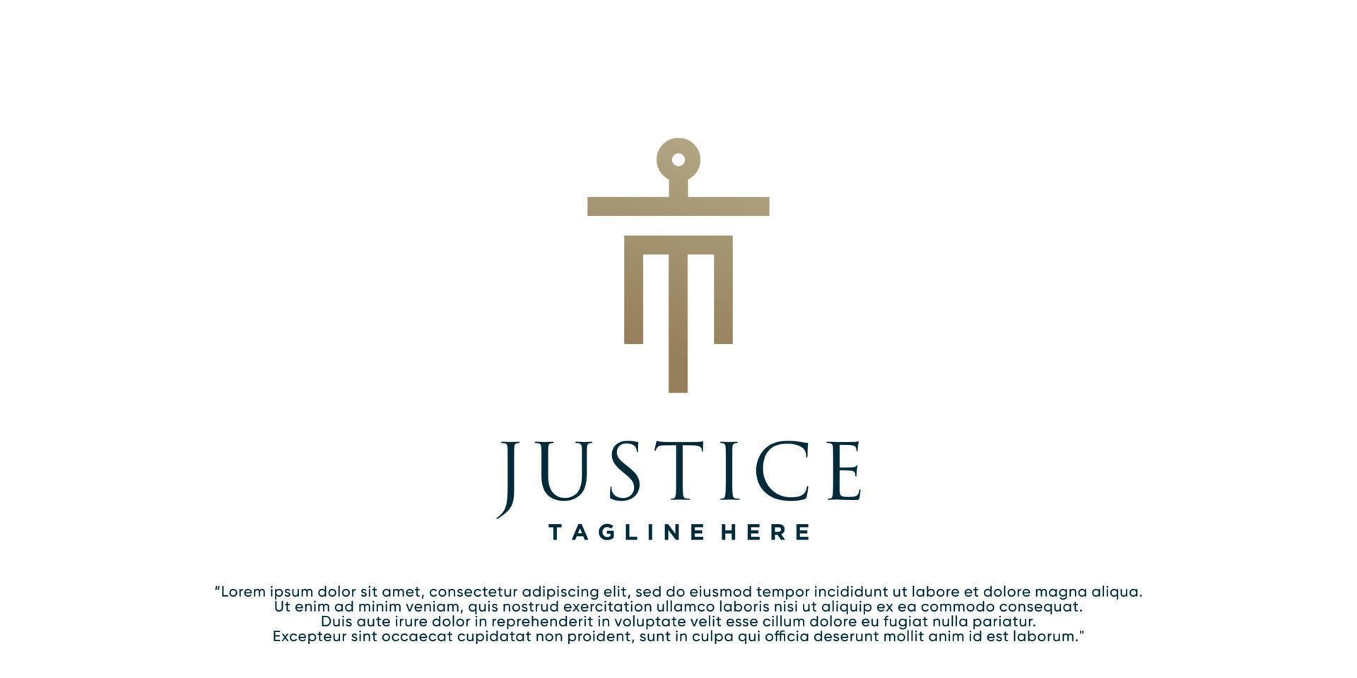Justice law firm logo design template with creative concept Premium Vector