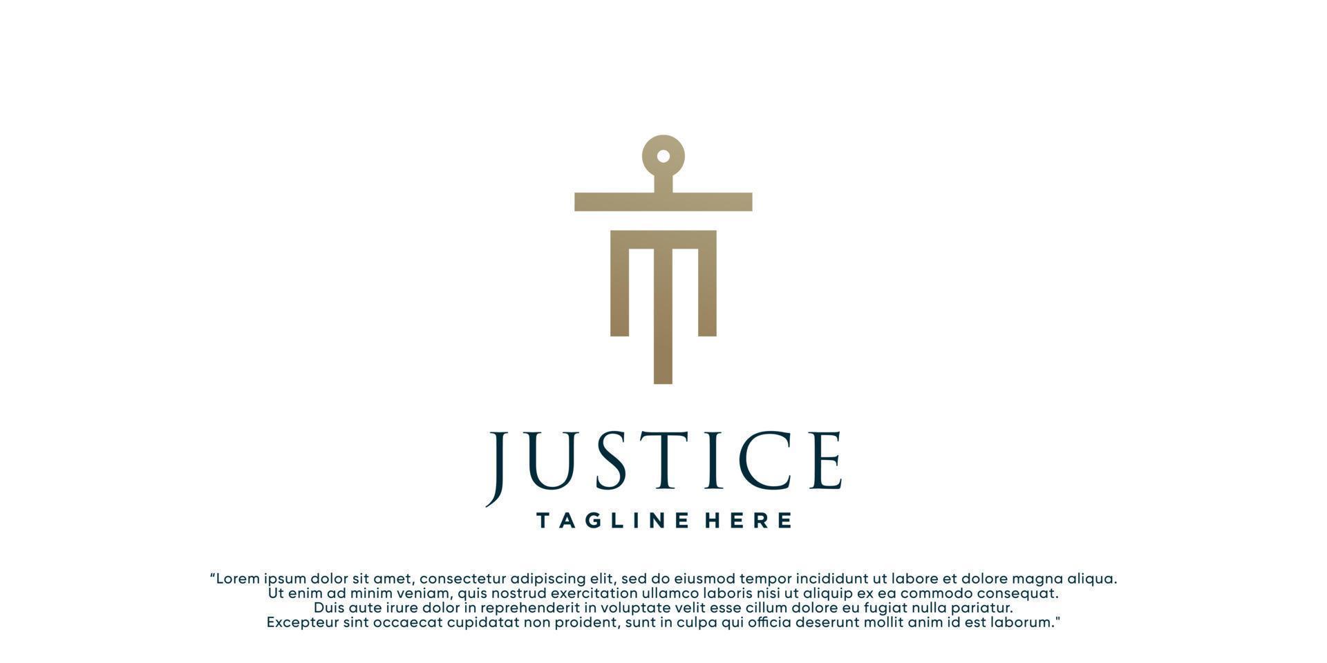 plantilla de diseño de logotipo de bufete de abogados de justicia con vector premium de concepto creativo