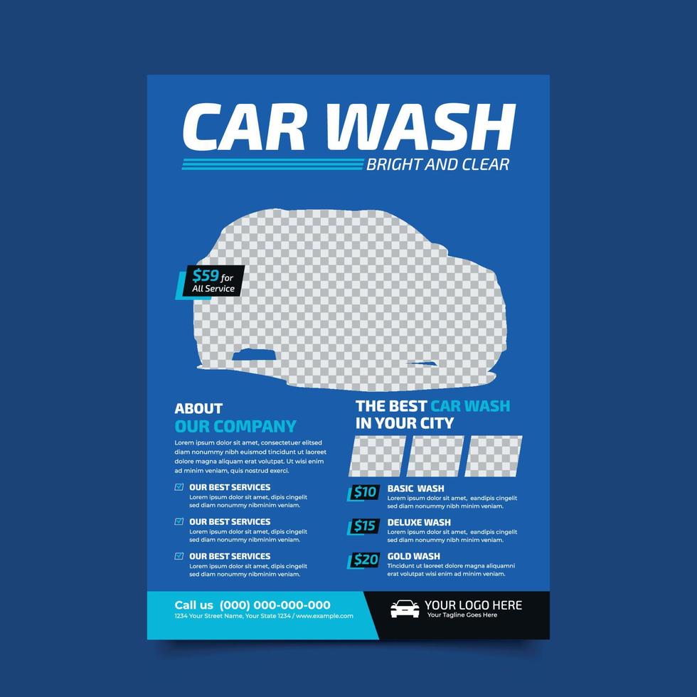 Car Wash Flyer Template vector