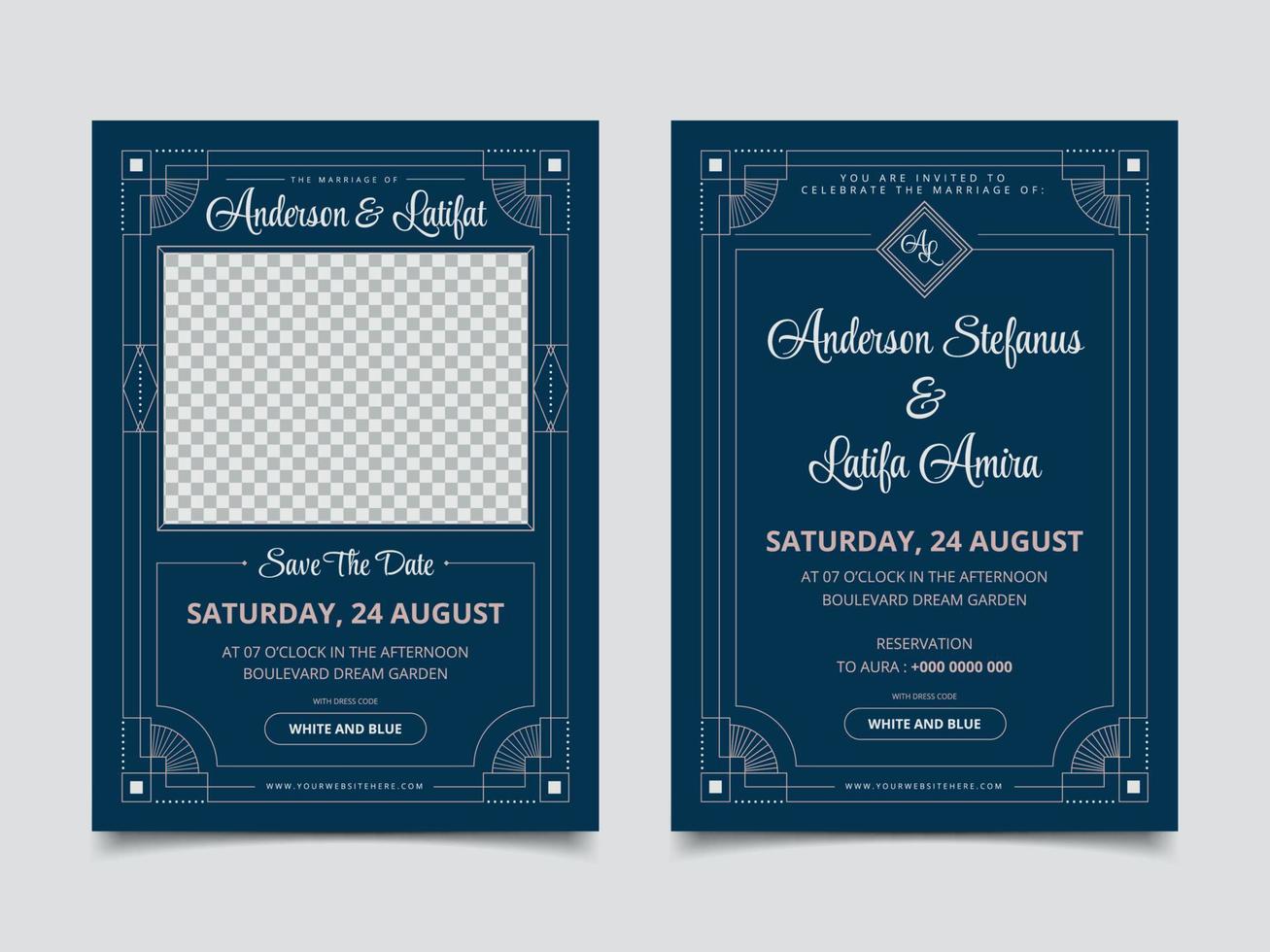 plantilla de volante de invitación de boda vector