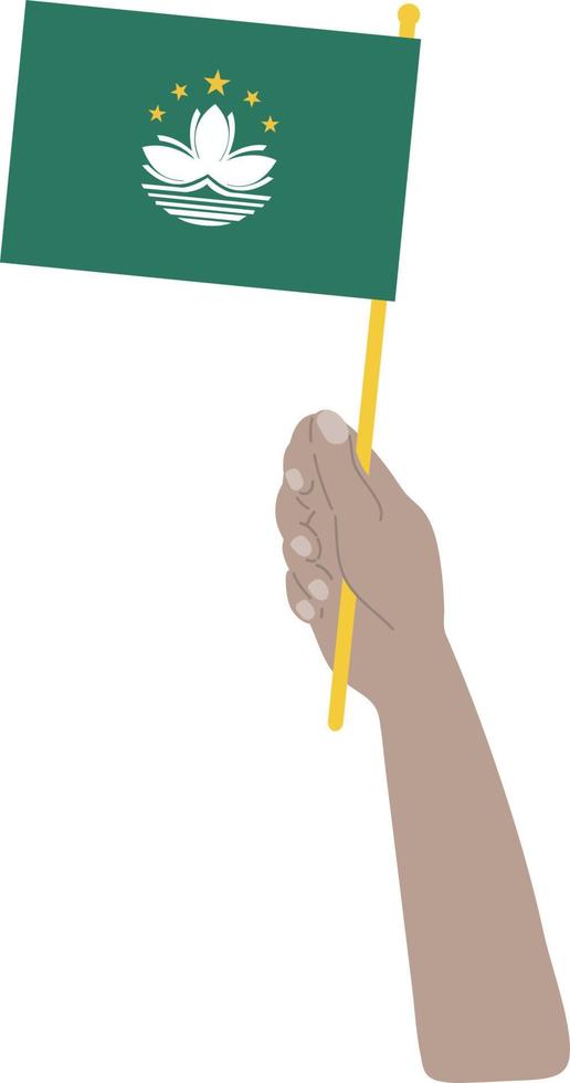 Macanese pataca vector hand drawn flag, Macau flag vector hand drawn flag