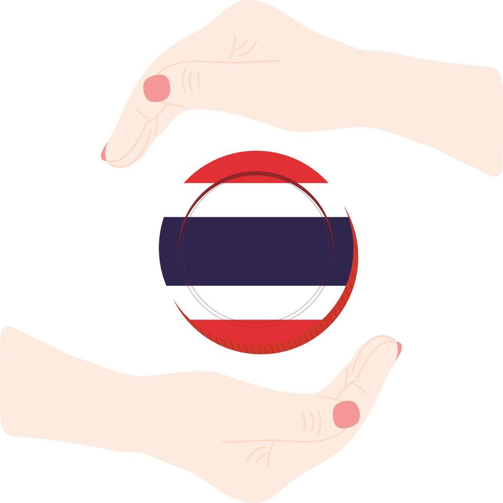 thailand hand drawn flag Thai baht hand drawn vector