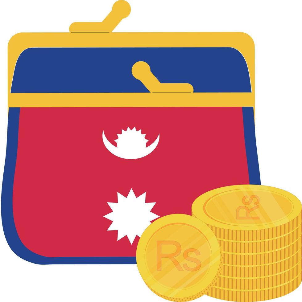 Nepal  hand drawn flag Nepalese rupee hand drawn vector