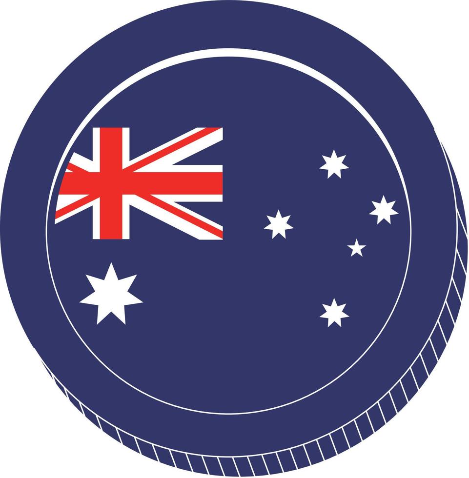 Australian vector hand drawn flag, Australian dollar