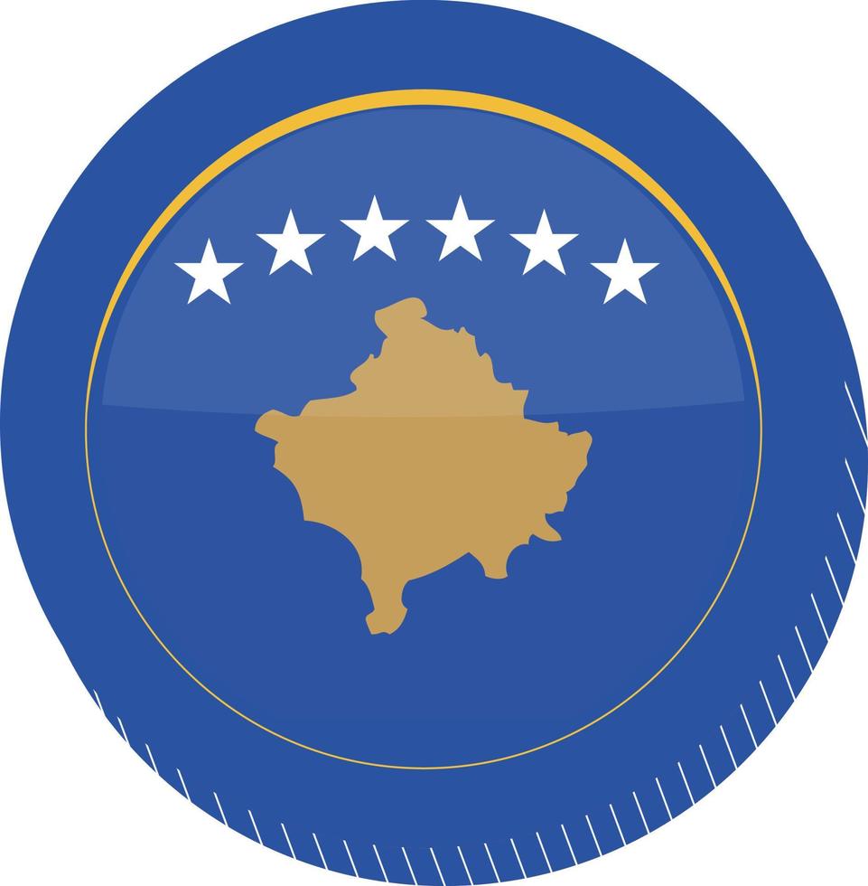 kosovo dibujado a mano bandera eur dibujado a mano vector