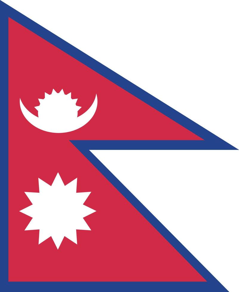 Nepal  hand drawn flag Nepalese rupee hand drawn vector