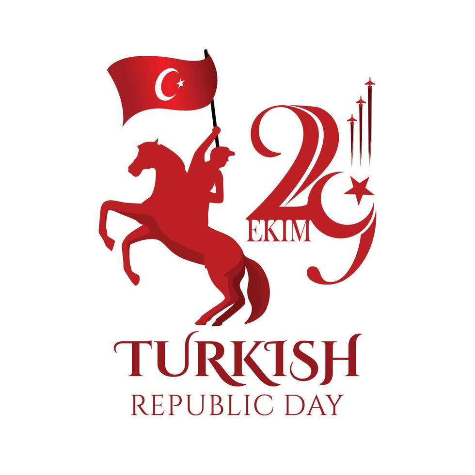 diseño para las felicitaciones de cumpleaños de la república de turquía vector