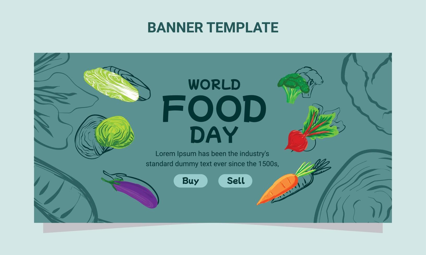 banner para dar la bienvenida al día mundial de la alimentación vector