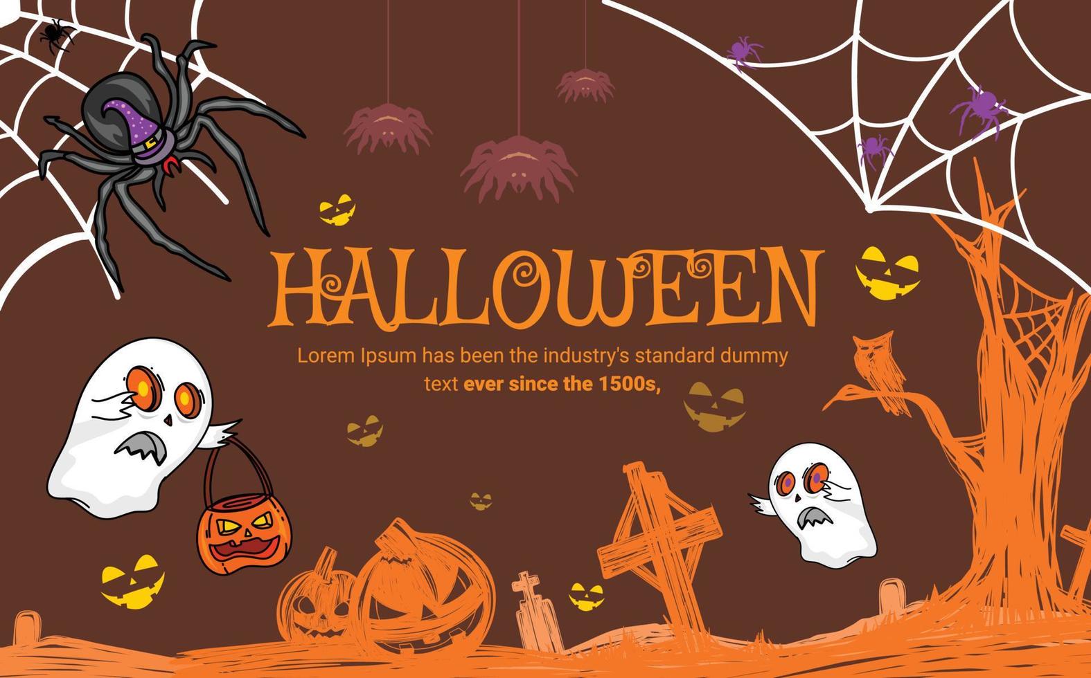 halloween spooky festival website banner vector