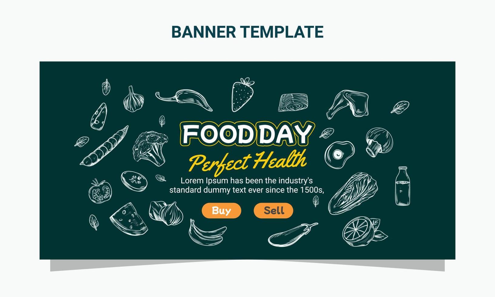 healthy food abstract sketch realistic website banner vector