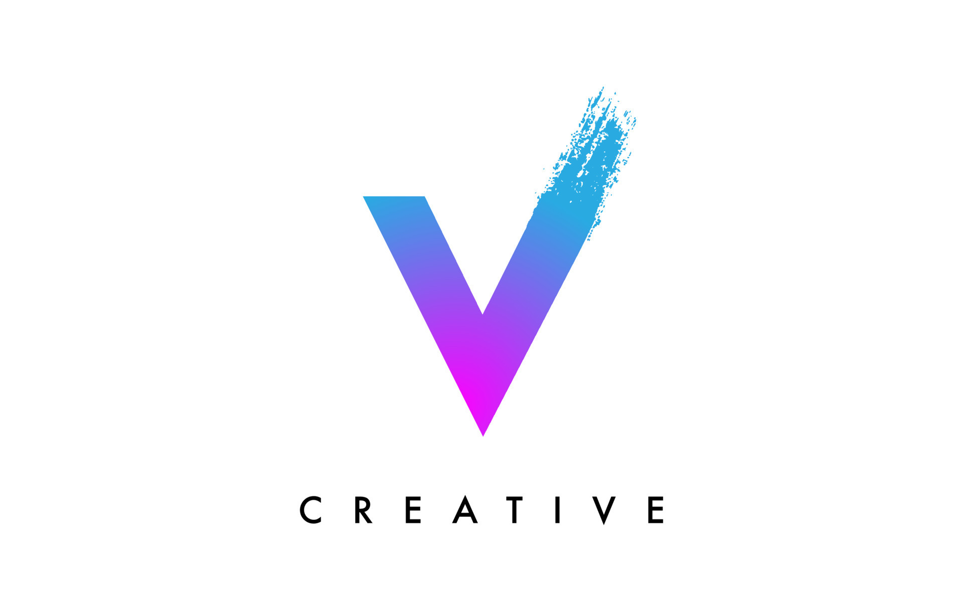 Purple Blue Letter V Logo Icon Design with Rounded Shape and Artistic
