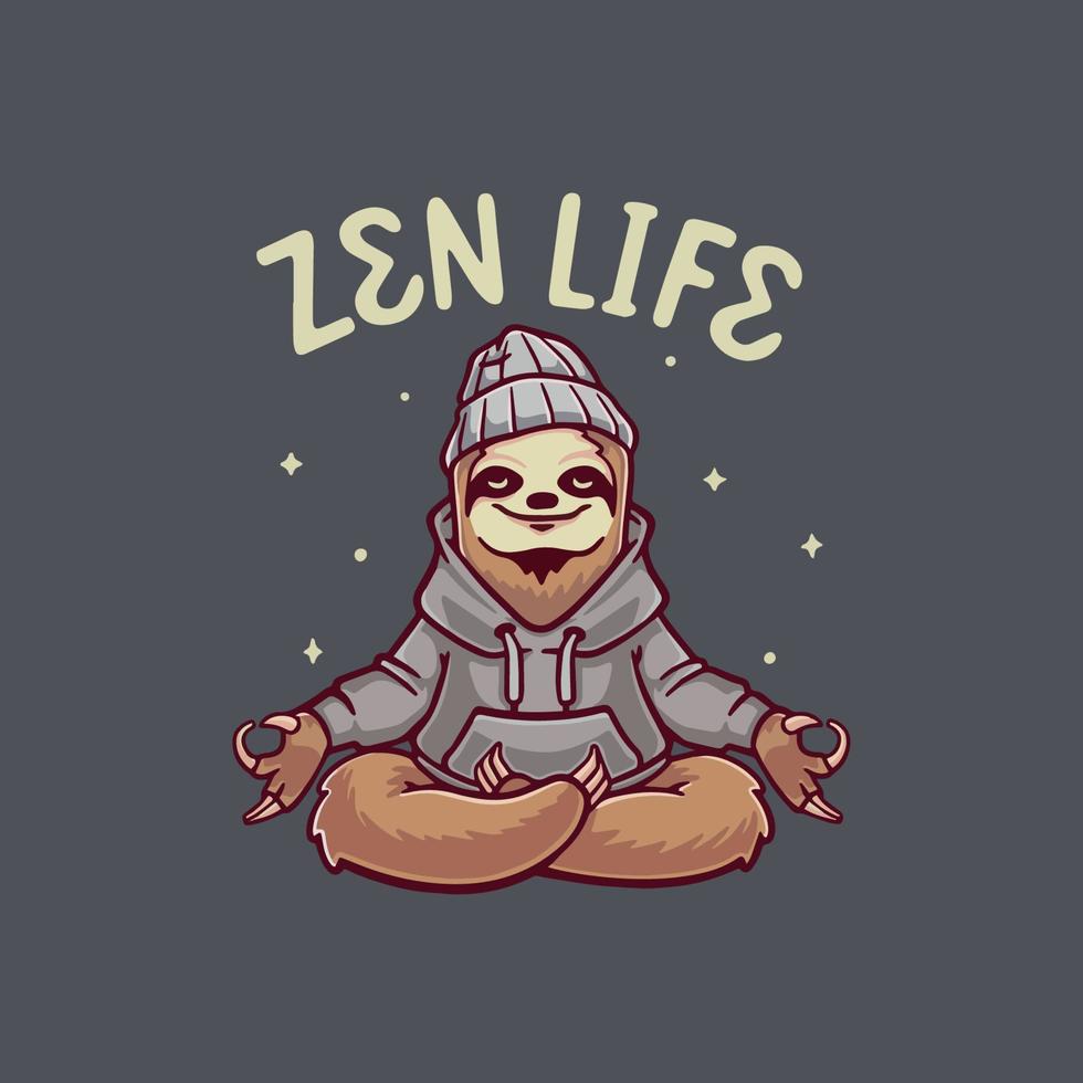 Meditation Sloth Concept Cartoon Character vector