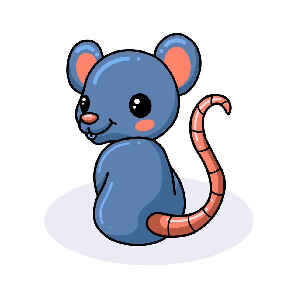 Cute little mouse cartoon sitting vector