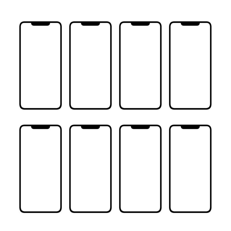 Wireframe smartphone UI UX vector isolated