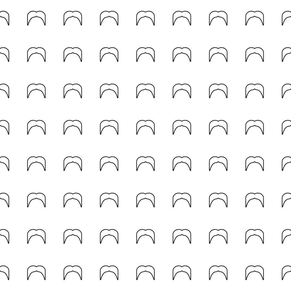 Seamless vector pattern of gentleman mustache, black curly vintage retro gentleman mustaches isolated on white background. Best used for hipster websites, desktop wallpaper, web design
