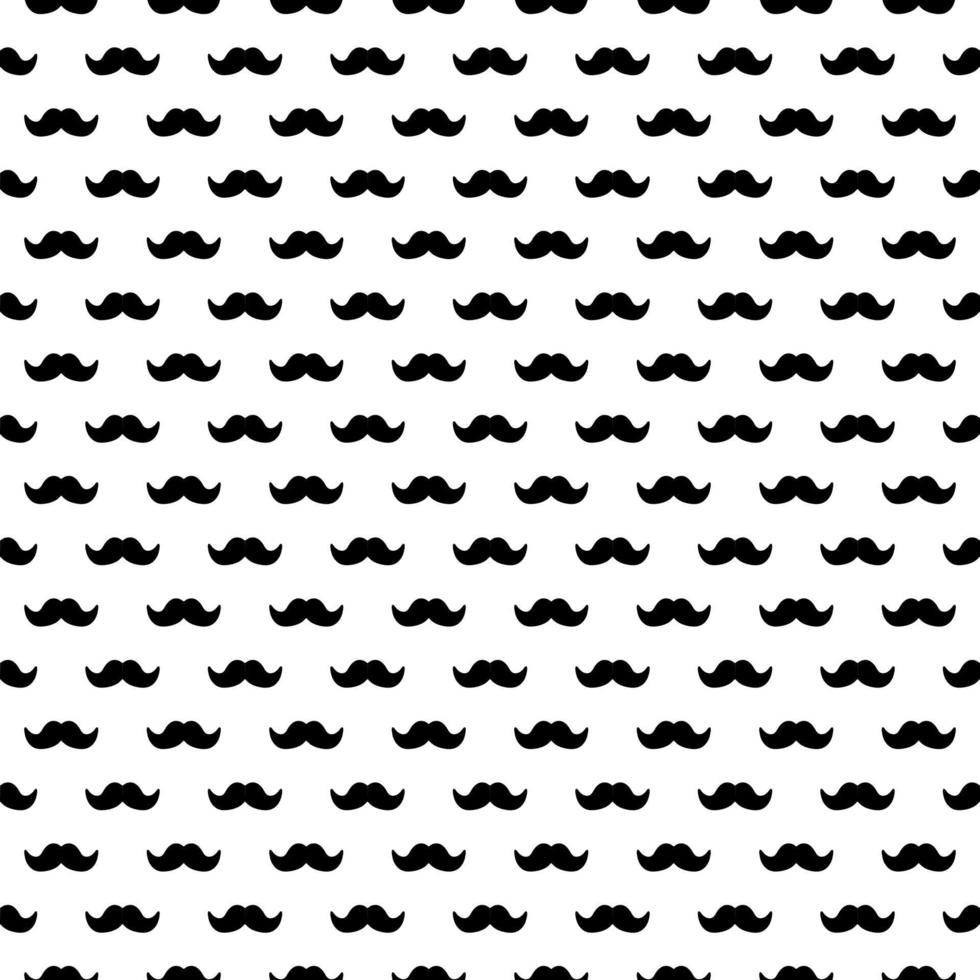 Seamless vector pattern of gentleman mustache, black curly vintage retro gentleman mustaches isolated on white background. Best used for hipster websites, desktop wallpaper, web design