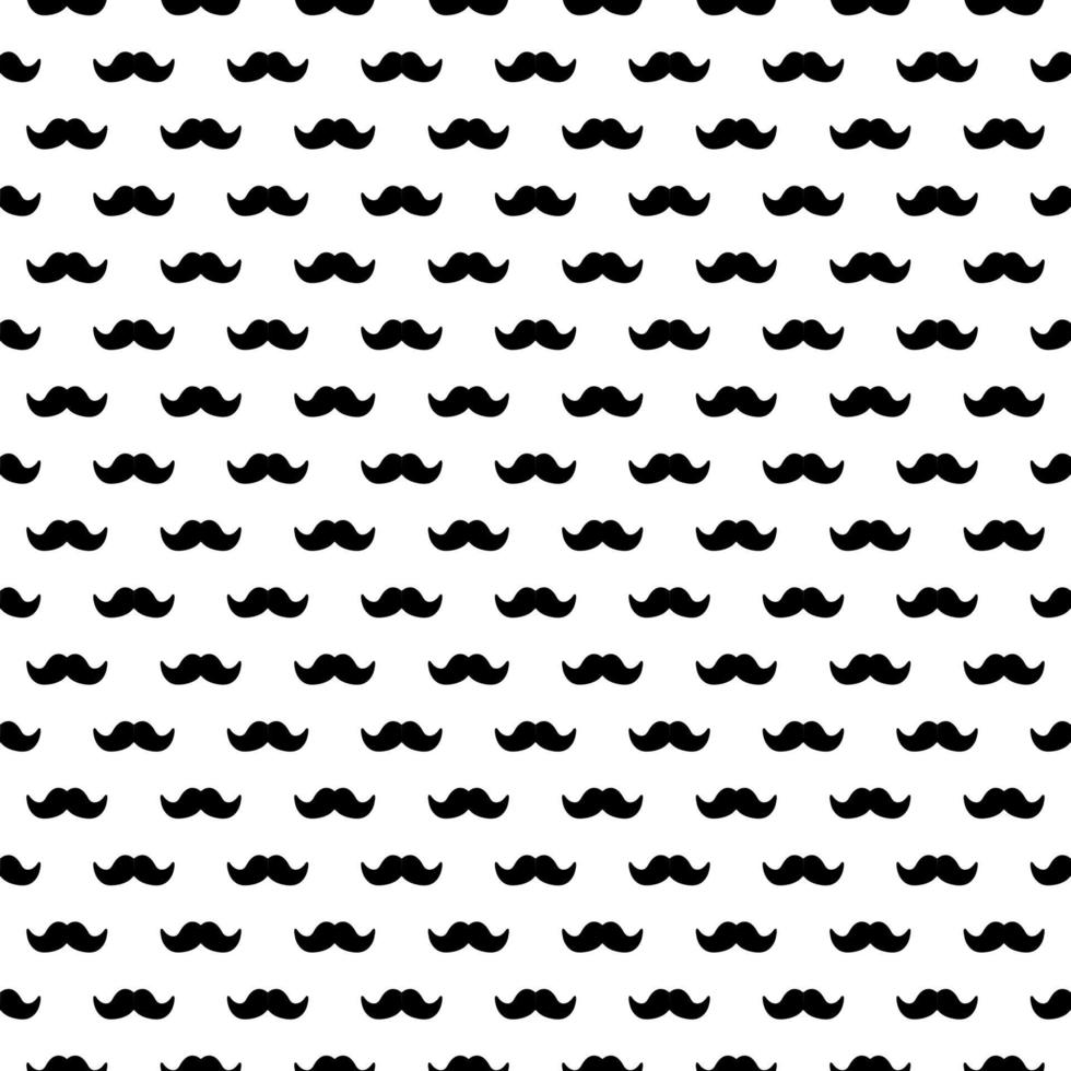 Seamless vector pattern of gentleman mustache, black curly vintage retro gentleman mustaches isolated on white background. Best used for hipster websites, desktop wallpaper, web design