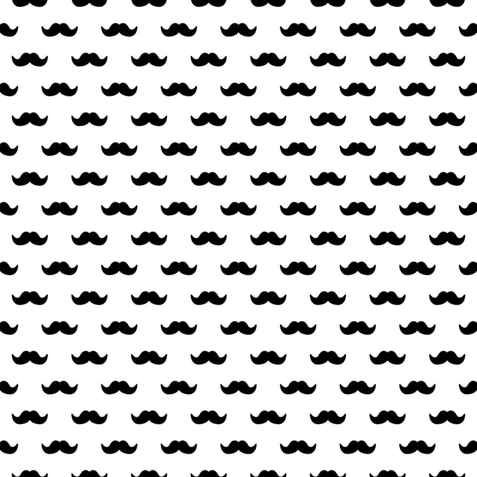 patrón vectorial sin costuras de bigote de caballero, bigotes de caballero retro vintage rizados negros aislados en fondo blanco. mejor utilizado para sitios web hipster, papel tapiz de escritorio, diseño web vector