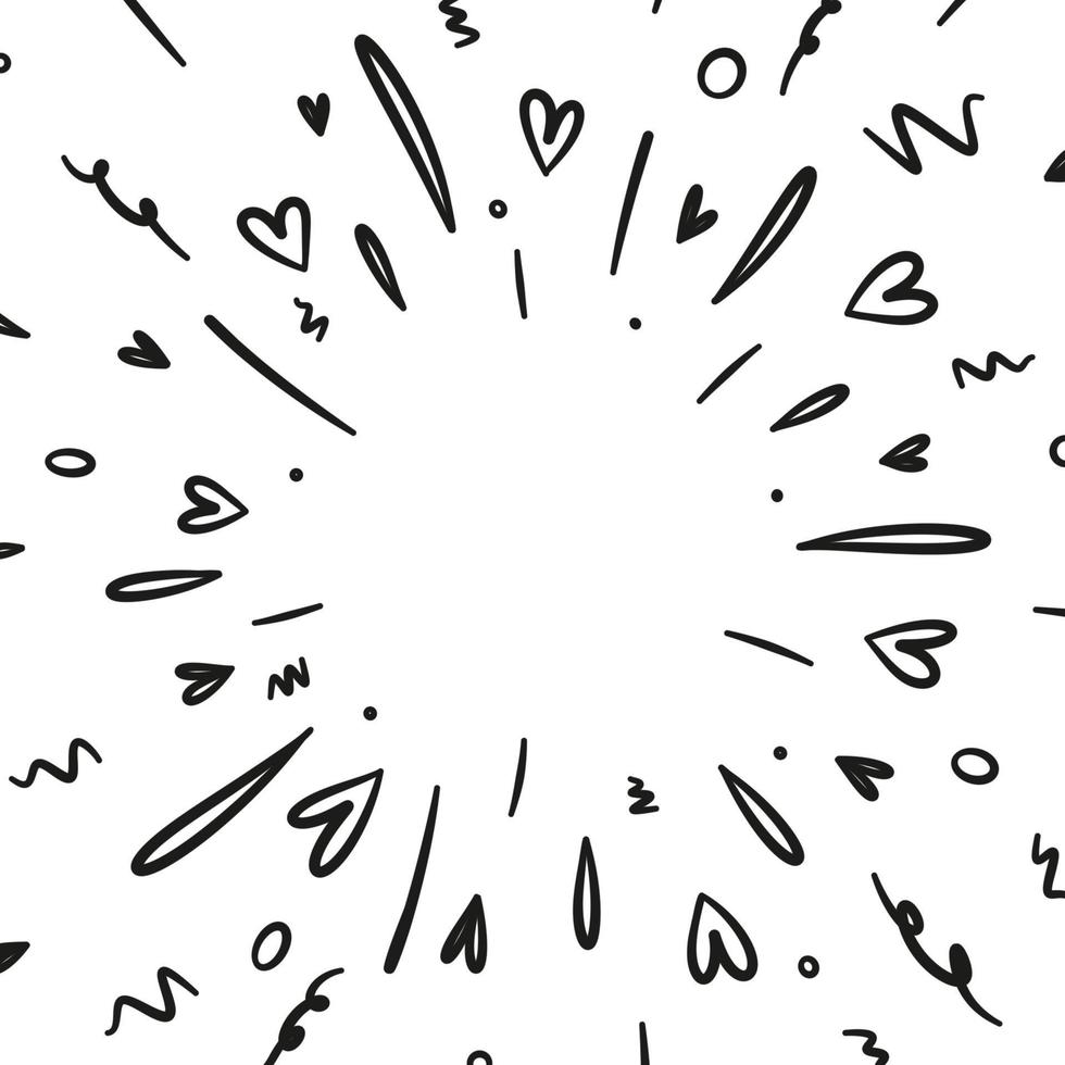 hand drawn fireworks explosion illustration vector