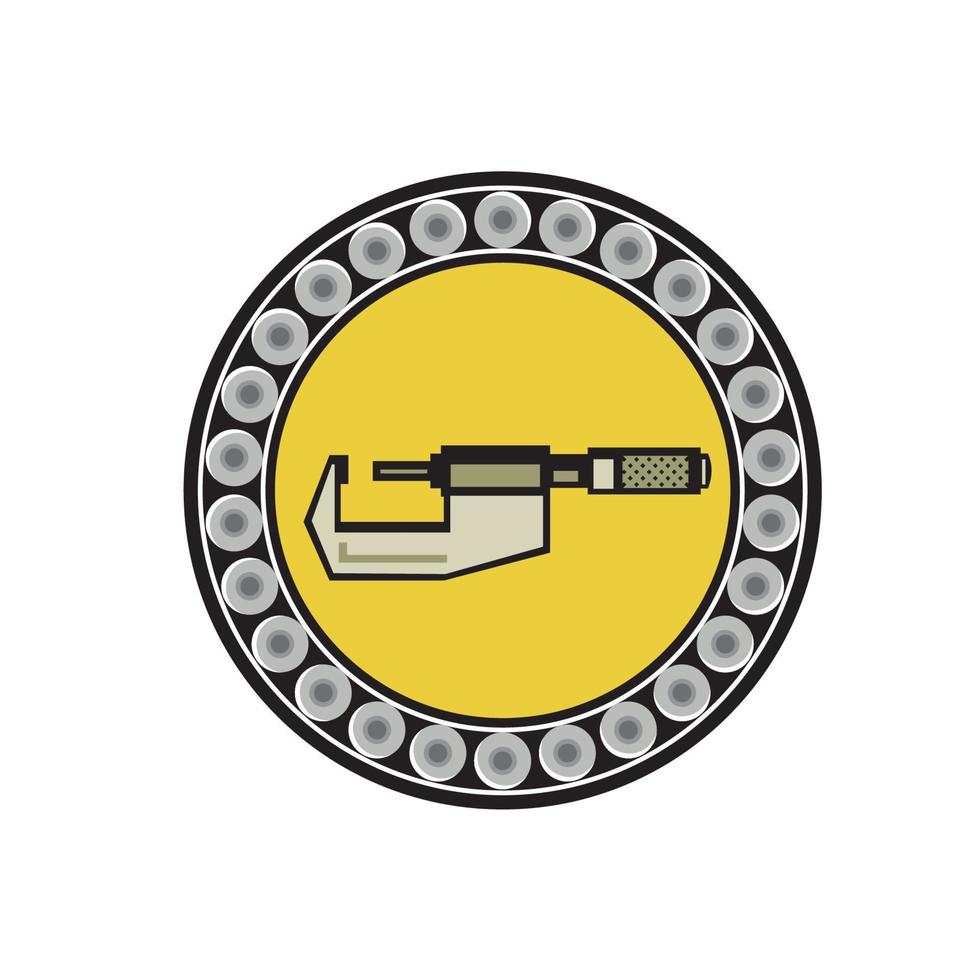 Caliper Ball Bearing Circle Retro vector