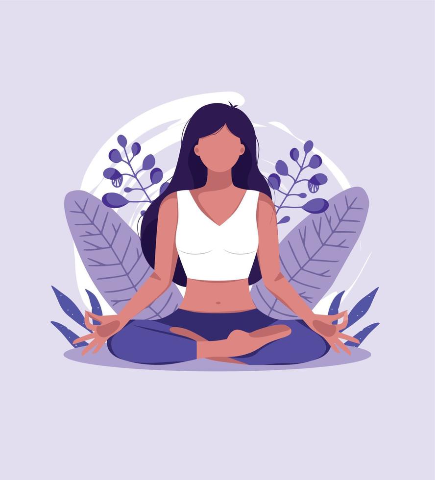 Vector illustration of a girl in a yoga pose without a face