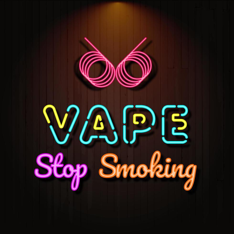 VAPE NEON GLOW EFFECT LOGO vector