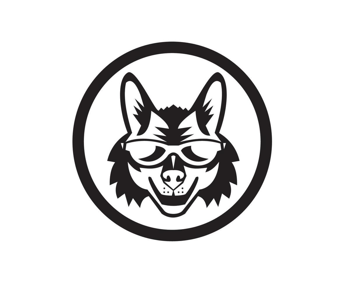 coyote gafas de sol círculo retro vector