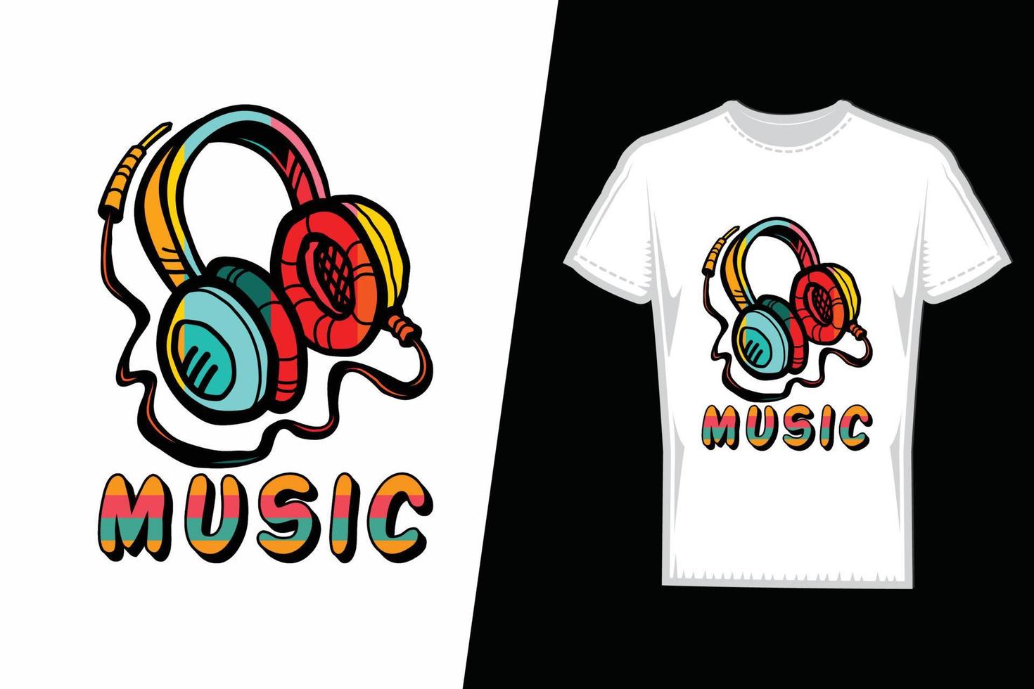 diseño de camisetas de música. vector de diseño de camiseta de música. para la impresión de camisetas y otros usos.