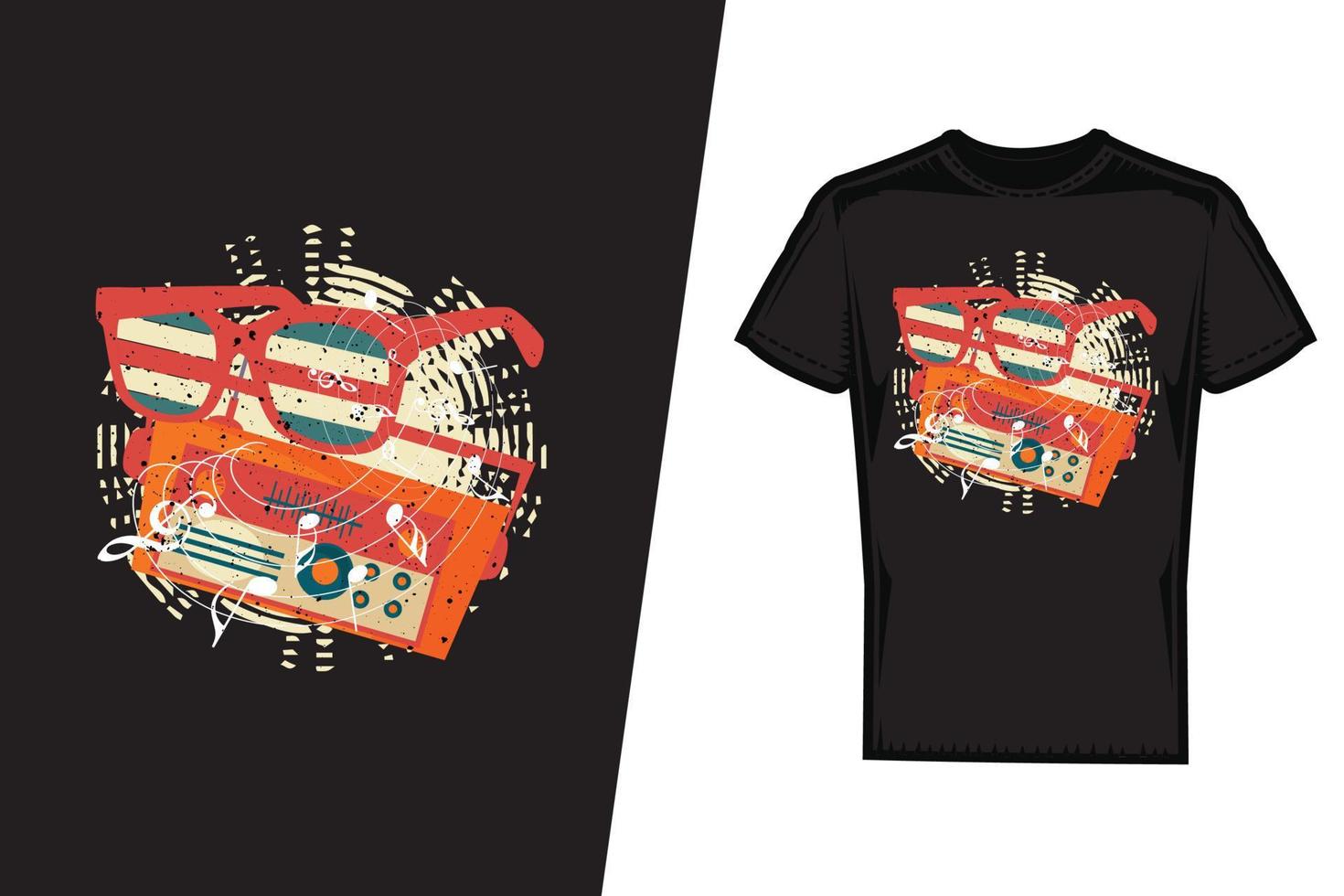 diseño de camisetas de música. vector de diseño de camiseta de música. para la impresión de camisetas y otros usos.