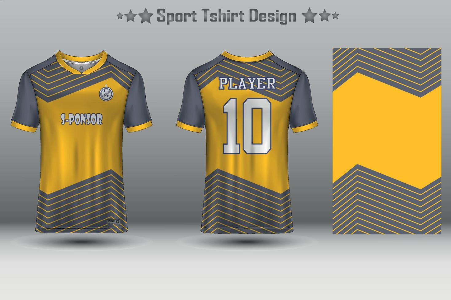 Soccer jersey mockup football jersey design sublimation sport t shirt design collection for racing, cycling, gaming, motocross vector